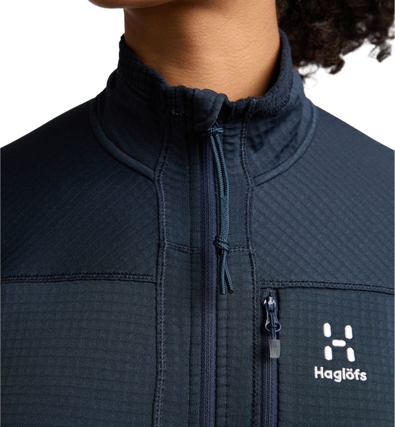 Women's Haglöfs ROC Spitz Mid Jacket Fleece Jackets Blue Canada | NX64-677