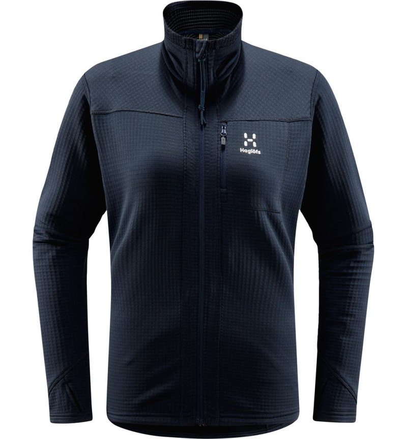 Women's Haglöfs ROC Spitz Mid Jacket Fleece Jackets Blue Canada | NX64-677