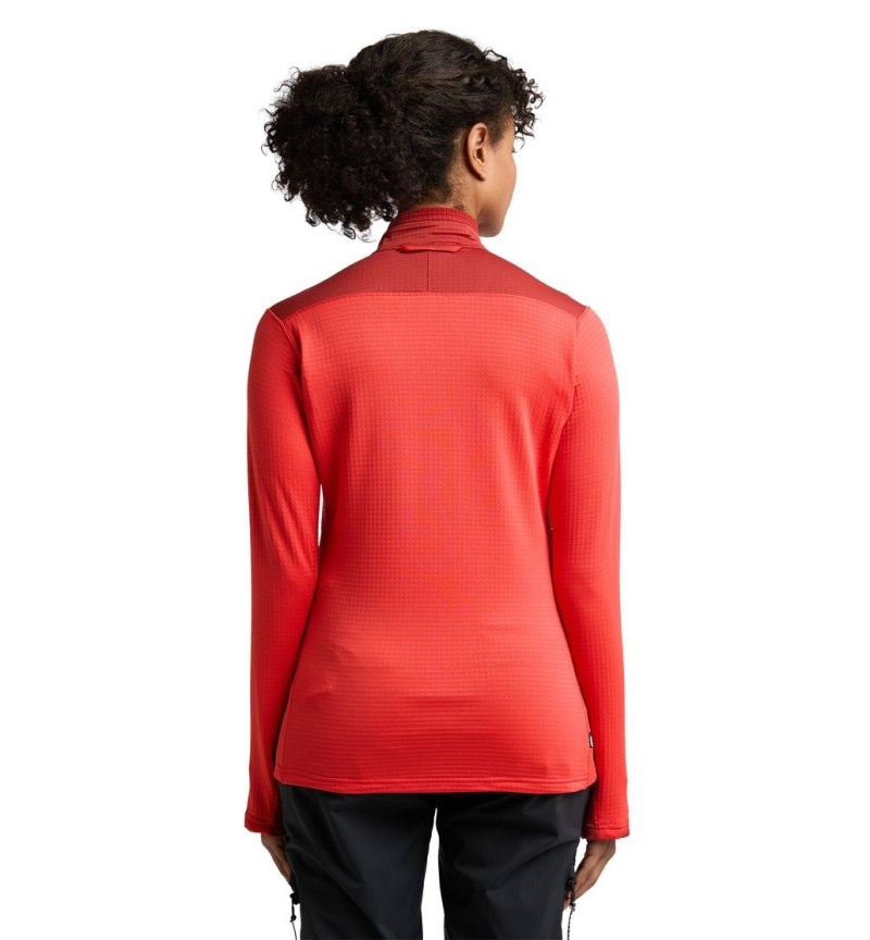 Women's Haglöfs ROC Spitz Mid Jacket Fleece Jackets Red / Corrosion Canada | RN62-178