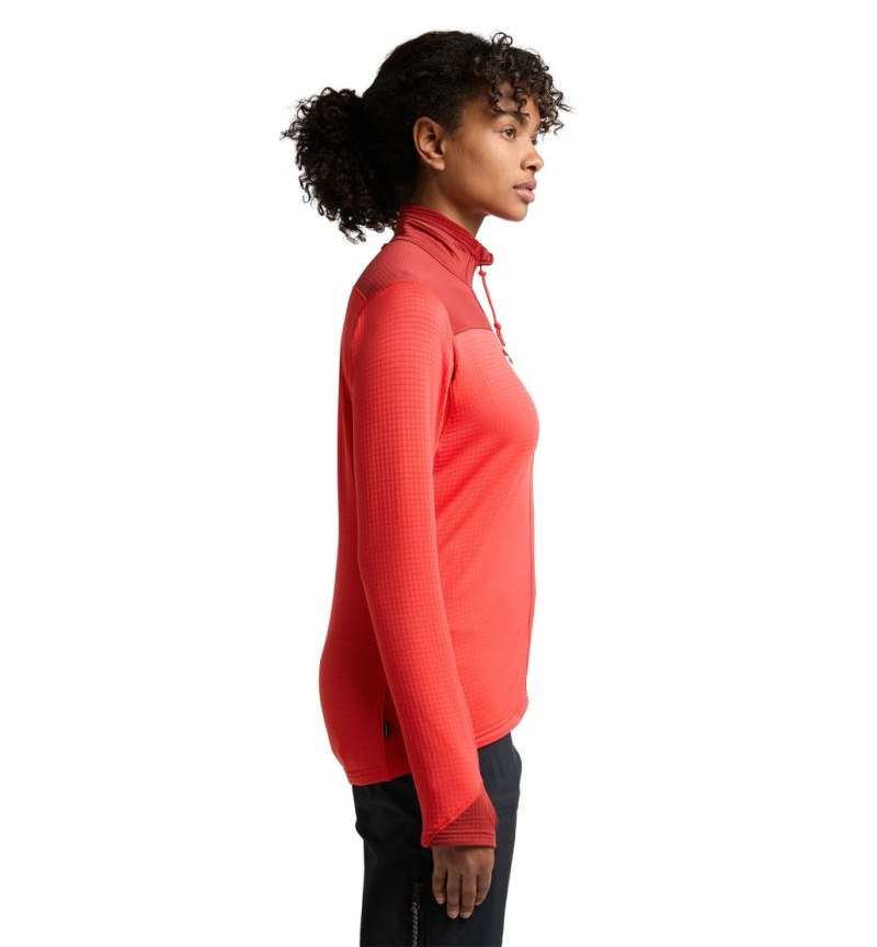 Women's Haglöfs ROC Spitz Mid Jacket Fleece Jackets Red / Corrosion Canada | RN62-178