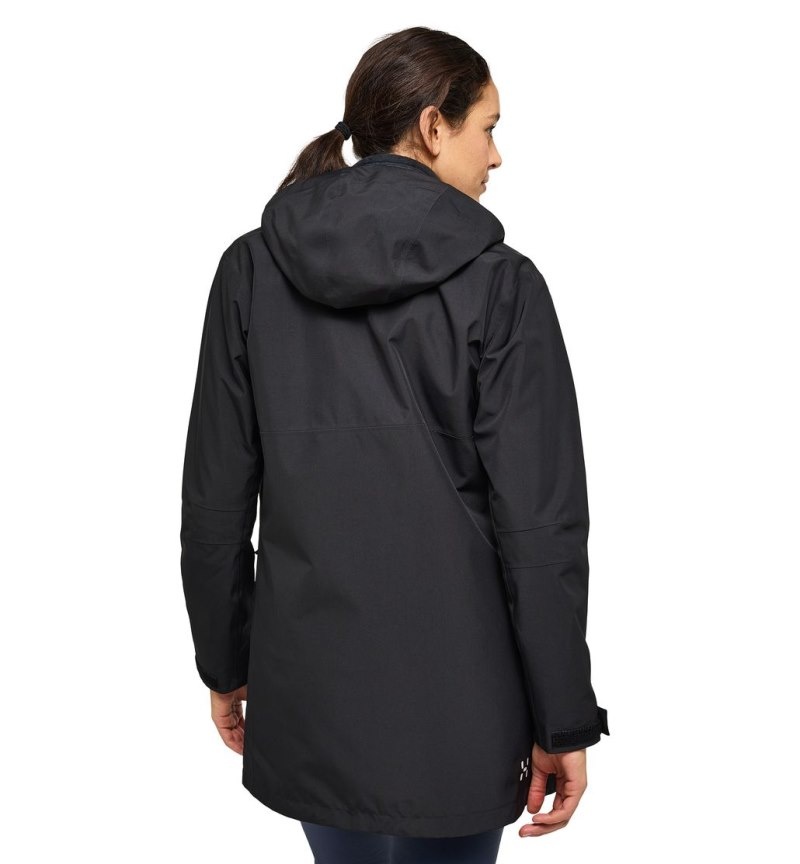 Women's Haglöfs Reed GTX Parka Windbreaker Black Canada | EC00-566