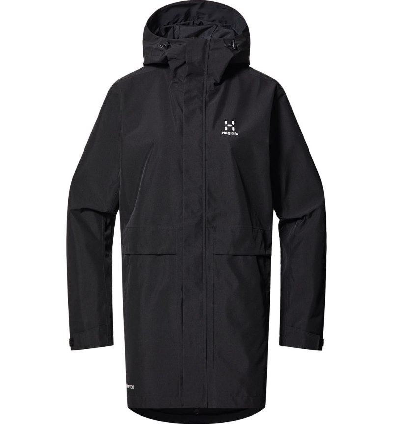 Women's Haglöfs Reed GTX Parka Windbreaker Black Canada | EC00-566