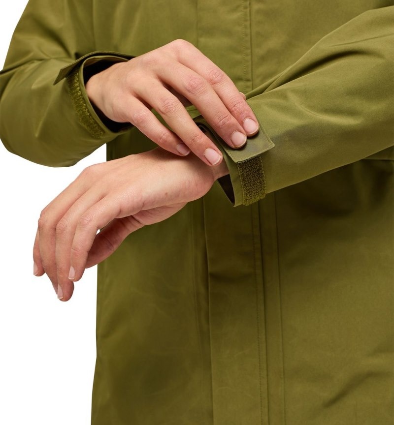 Women's Haglöfs Reed GTX Parka Windbreaker Olive Green Canada | IW15-256