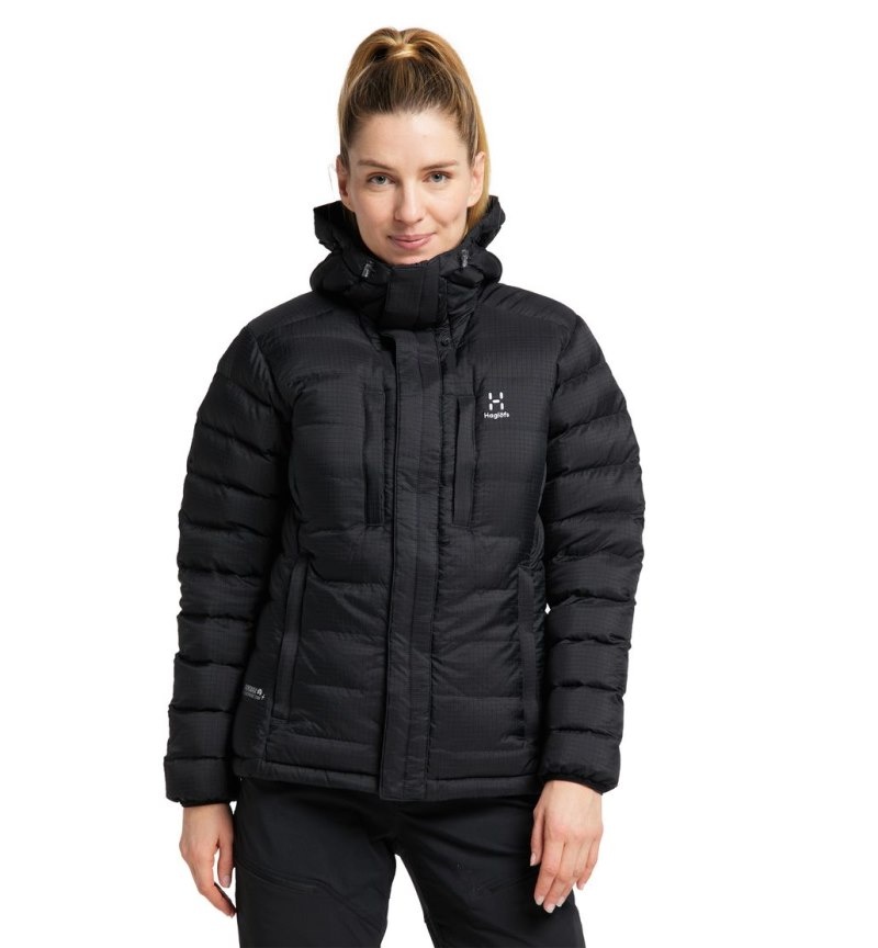 Women's Haglöfs Reliable Down Hood Insulated Jackets Black Canada | PN42-848