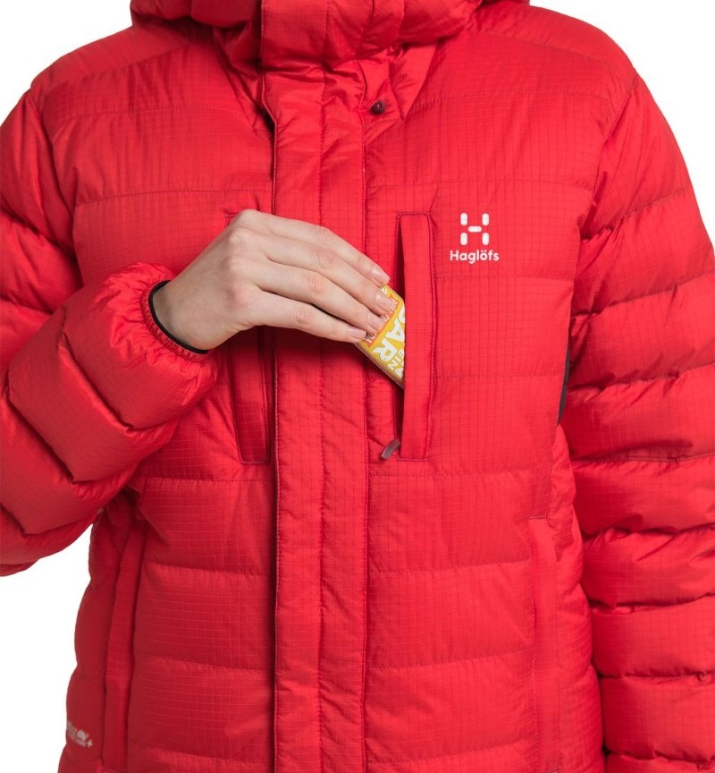 Women's Haglöfs Reliable Down Hood Insulated Jackets Red Canada | NZ31-972