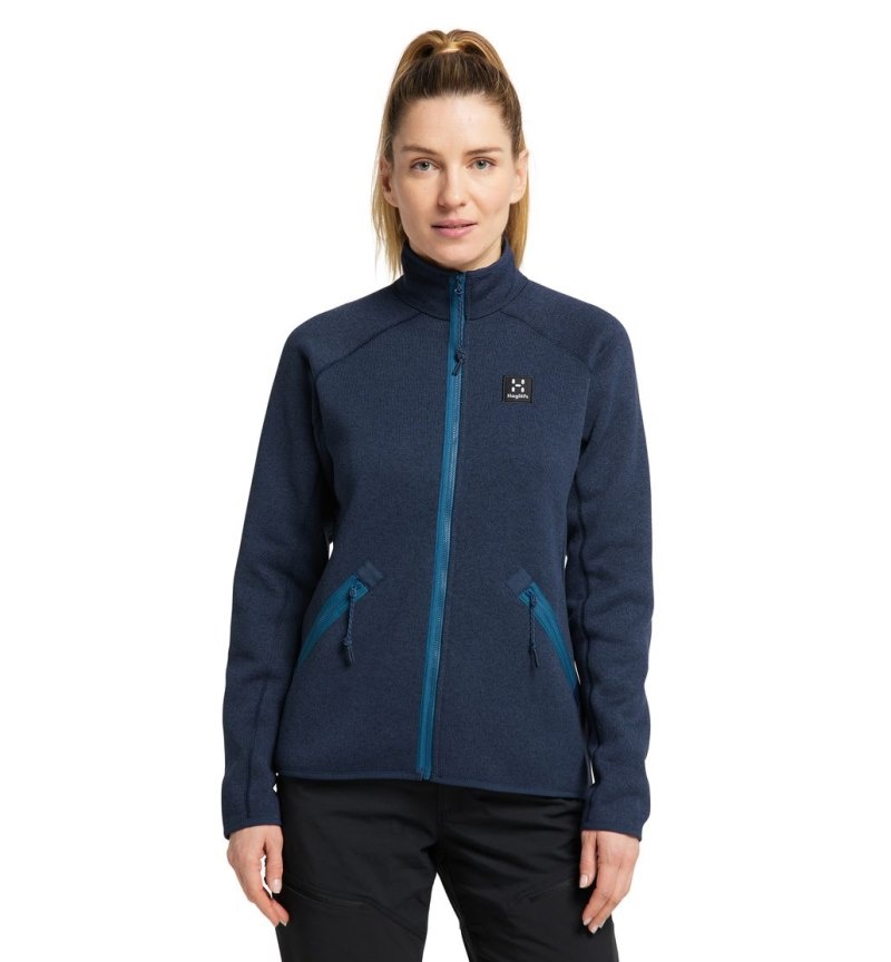 Women's Haglöfs Risberg Jacket Fleece Jackets Blue Canada | BL15-029