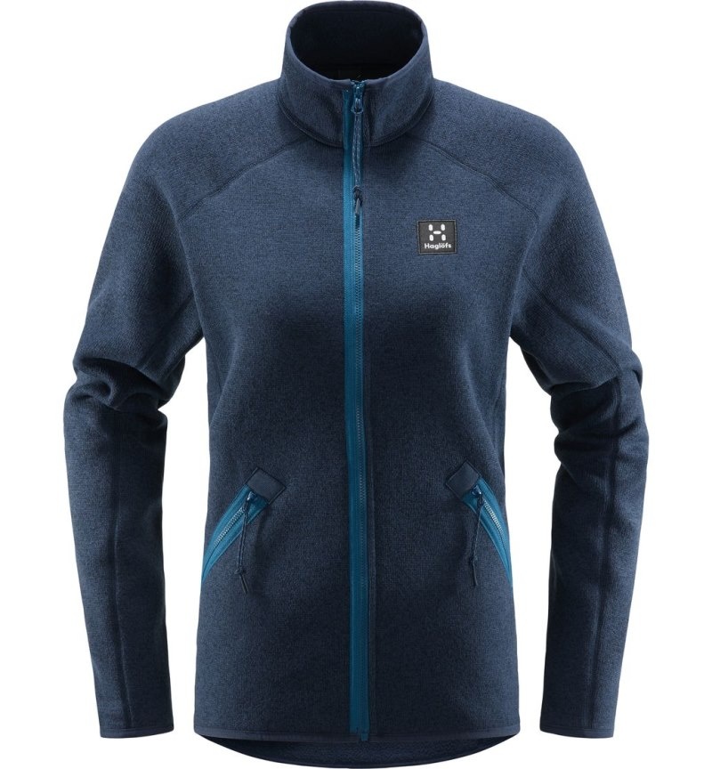 Women's Haglöfs Risberg Jacket Fleece Jackets Blue Canada | BL15-029