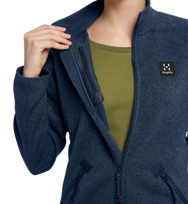 Women's Haglöfs Risberg Jacket Fleece Jackets Blue Canada | RH98-527