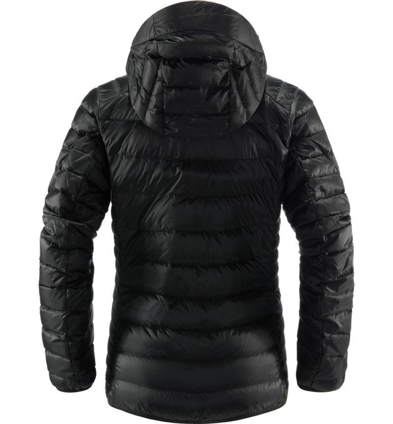 Women's Haglöfs Roc Down Hood Insulated Jackets Black Canada | MK33-868