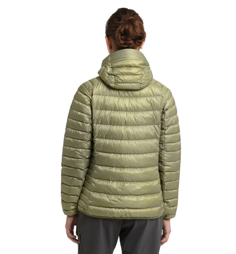 Women's Haglöfs Roc Down Hood Insulated Jackets Green Canada | NM38-403