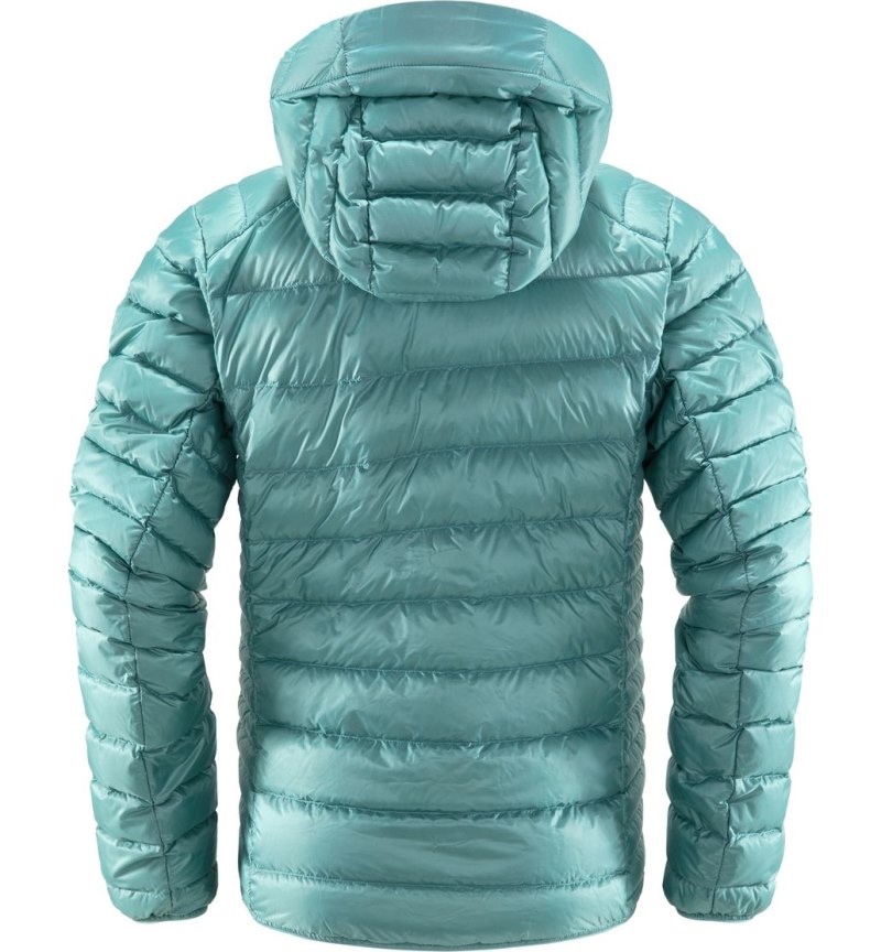 Women's Haglöfs Roc Down Hood Insulated Jackets Green Blue Canada | EY30-921