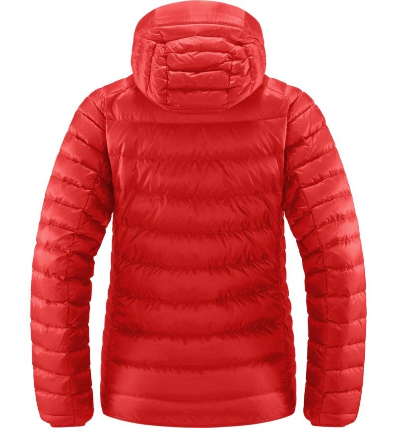 Women's Haglöfs Roc Down Hood Insulated Jackets Red Canada | IK46-691