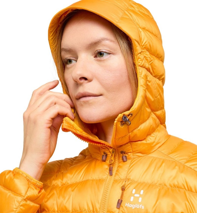 Women's Haglöfs Roc Down Hood Insulated Jackets Yellow Canada | RN52-669