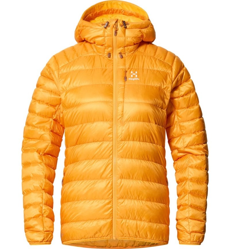 Women's Haglöfs Roc Down Hood Insulated Jackets Yellow Canada | RN52-669