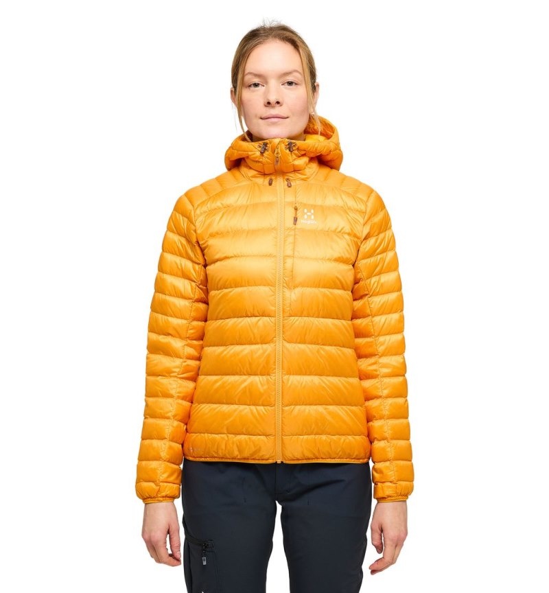 Women\'s Haglöfs Roc Down Hood Insulated Jackets Yellow Canada | RN52-669