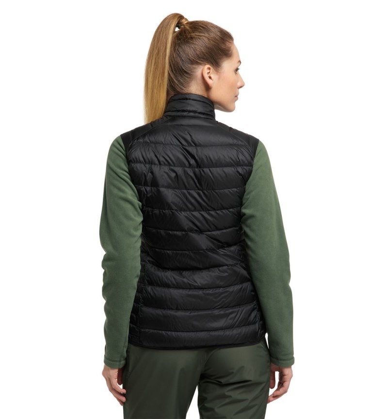 Women's Haglöfs Roc Down Vest Insulated Jackets Black Canada | XB19-859