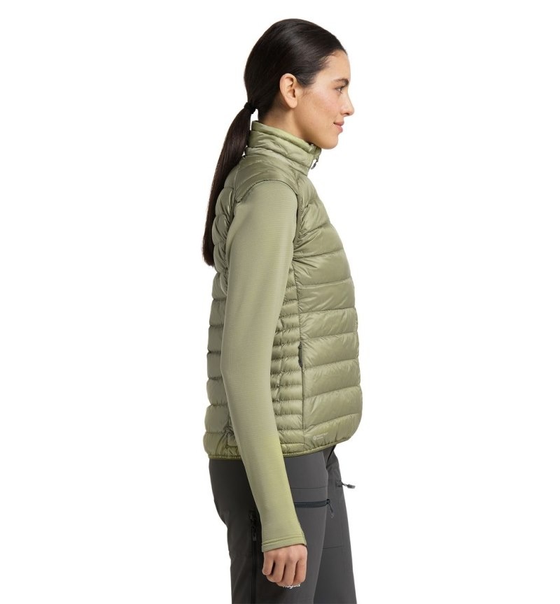 Women's Haglöfs Roc Down Vest Insulated Jackets Green Canada | UM44-862