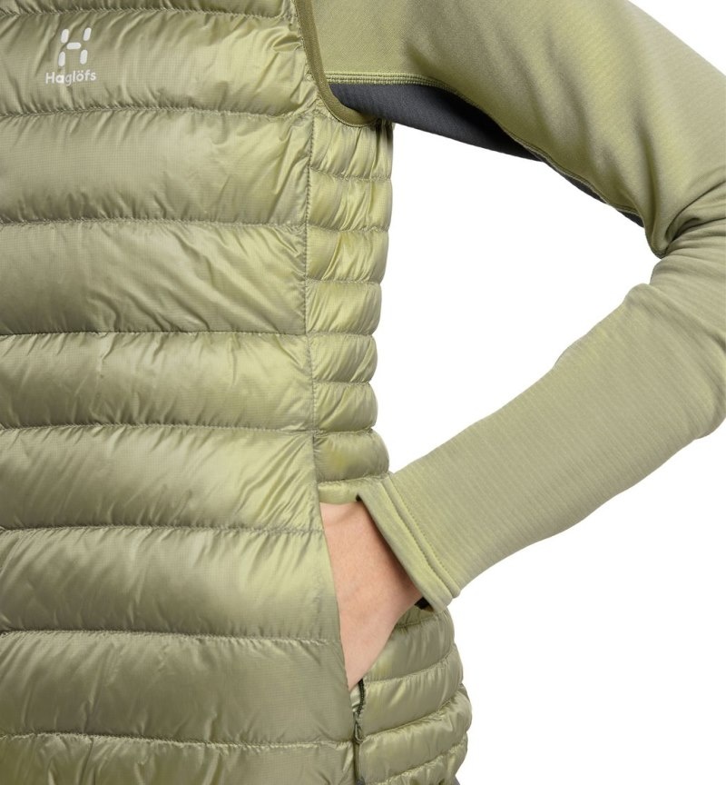 Women's Haglöfs Roc Down Vest Insulated Jackets Green Canada | UM44-862