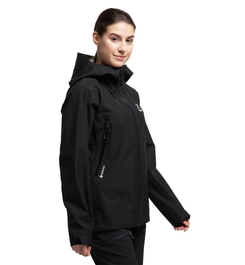 Women's Haglöfs Roc GTX Jacket Windbreaker Black Canada | CU57-422