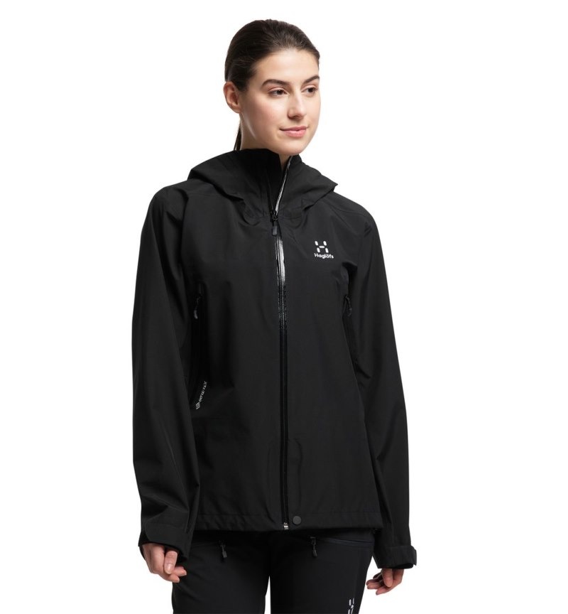 Women\'s Haglöfs Roc GTX Jacket Windbreaker Black Canada | CU57-422