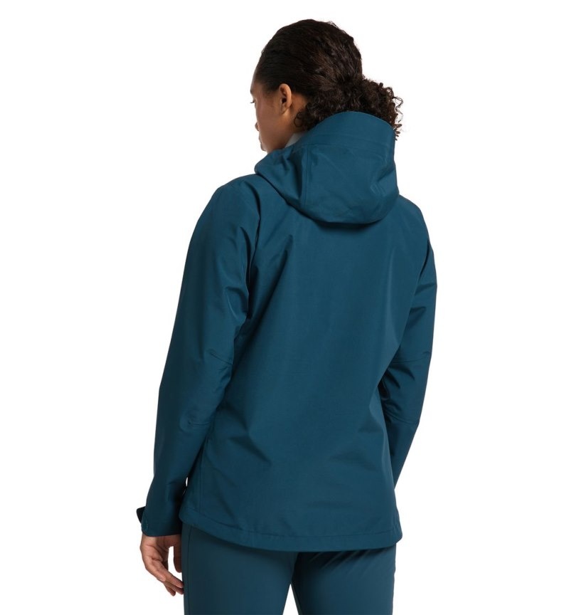 Women's Haglöfs Roc GTX Jacket Windbreaker Dark Ocean Canada | IO53-628