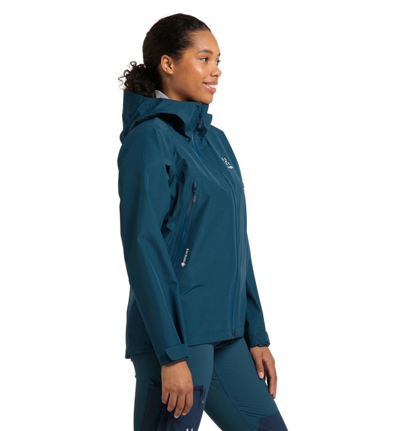 Women's Haglöfs Roc GTX Jacket Windbreaker Dark Ocean Canada | IO53-628