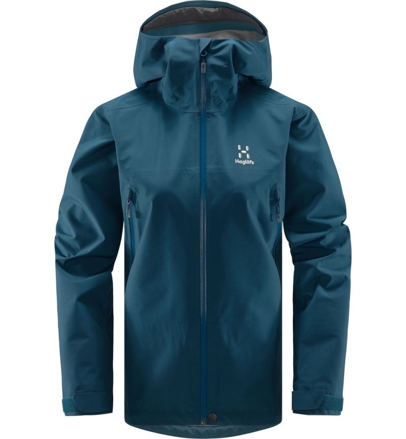 Women's Haglöfs Roc GTX Jacket Windbreaker Dark Ocean Canada | IO53-628