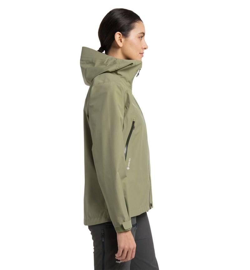 Women's Haglöfs Roc GTX Jacket Windbreaker Green Canada | FH01-823