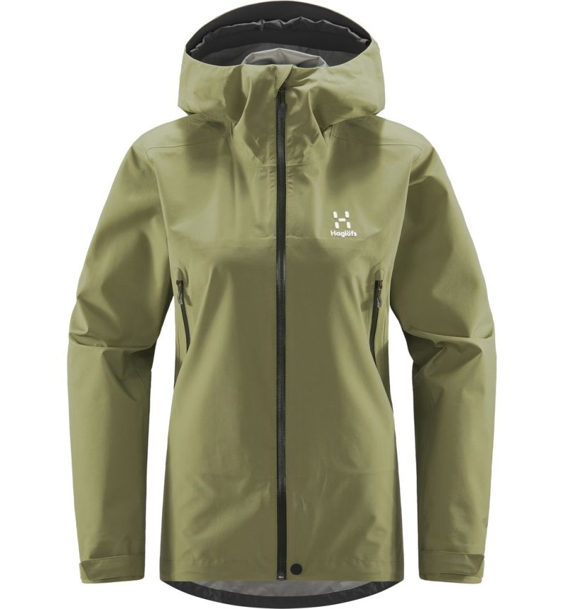 Women's Haglöfs Roc GTX Jacket Windbreaker Green Canada | FH01-823