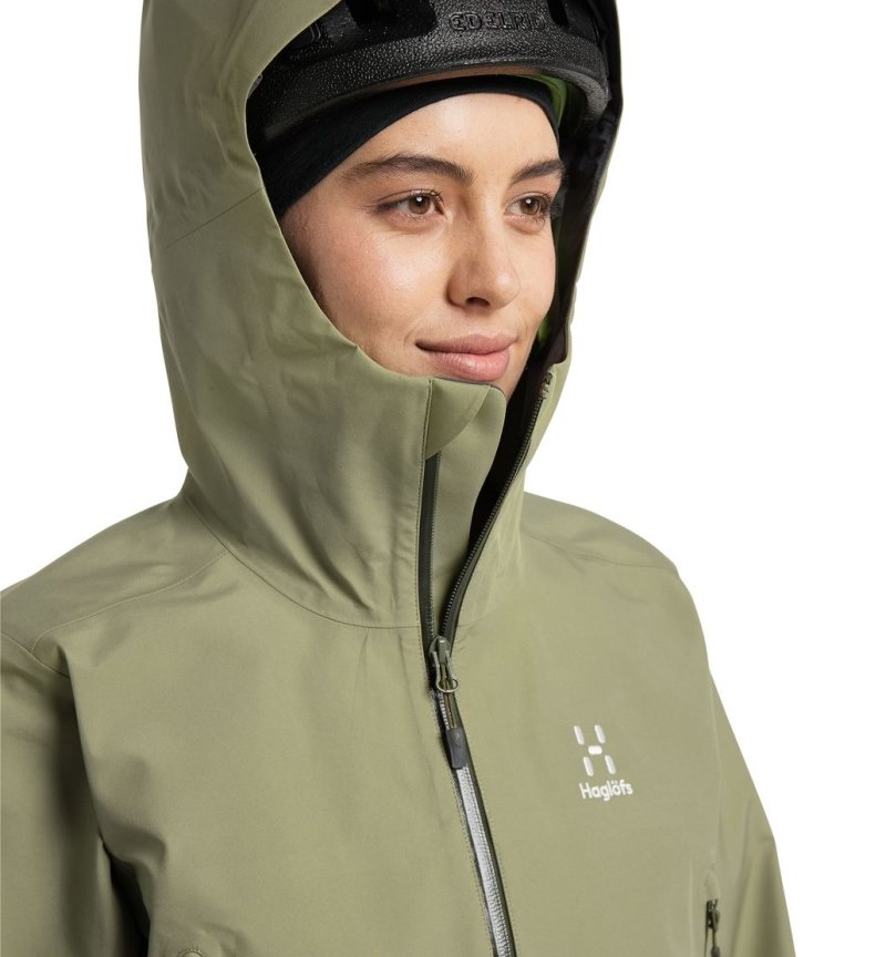 Women's Haglöfs Roc GTX Jacket Windbreaker Green Canada | FH01-823