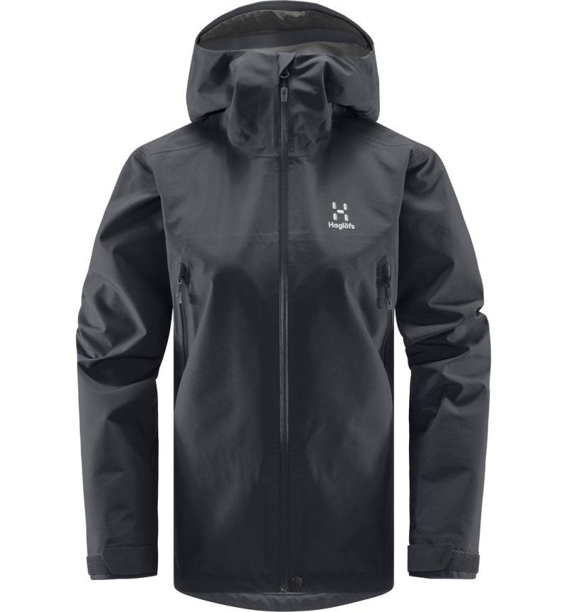 Women's Haglöfs Roc GTX Jacket Windbreaker Magnetite Canada | JJ39-358