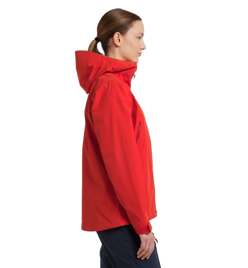 Women's Haglöfs Roc GTX Jacket Windbreaker Red Canada | LK06-347