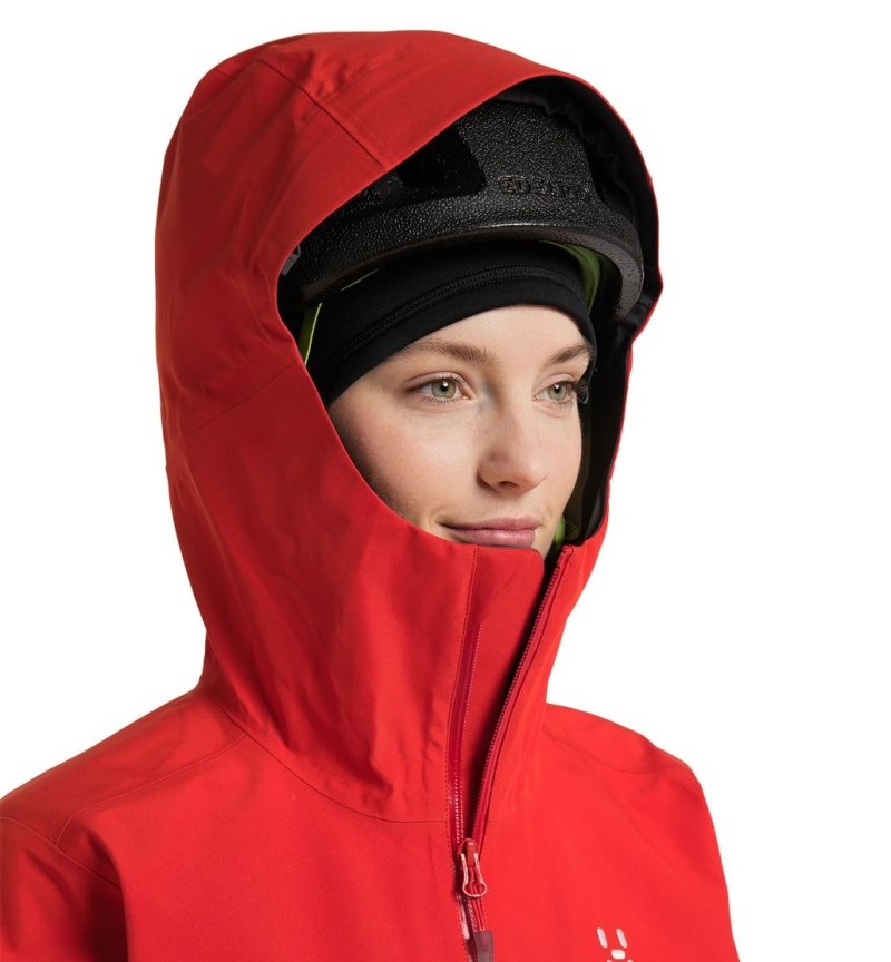 Women's Haglöfs Roc GTX Jacket Windbreaker Red Canada | LK06-347