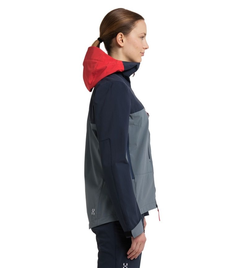 Women's Haglöfs Roc Sight Softshell Jacket Windbreaker Blue / Blue Canada | IF19-731