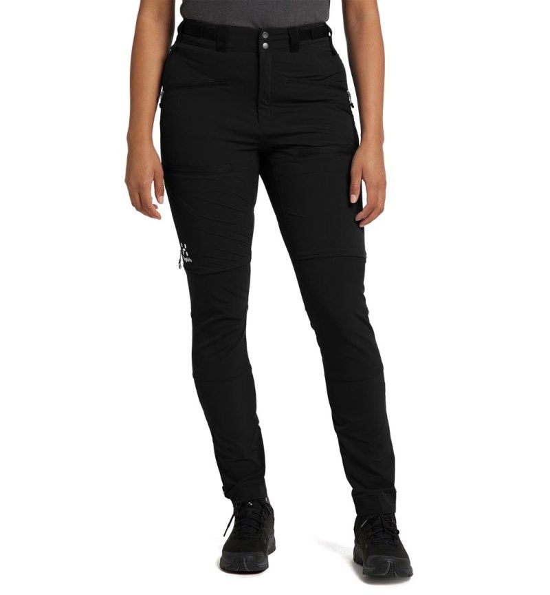 Women's Haglöfs Rugged Slim Pant Hiking Trousers Black Canada | YP40-244