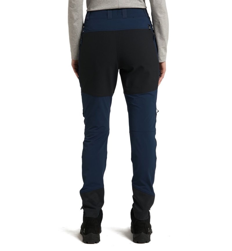 Women's Haglöfs Rugged Slim Pant Hiking Trousers Blue / Black Canada | FK46-789