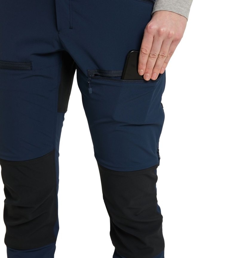 Women's Haglöfs Rugged Slim Pant Hiking Trousers Blue / Black Canada | FK46-789