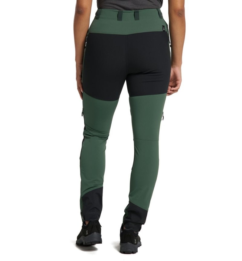 Women's Haglöfs Rugged Slim Pant Hiking Trousers Green / Black Canada | WR45-223