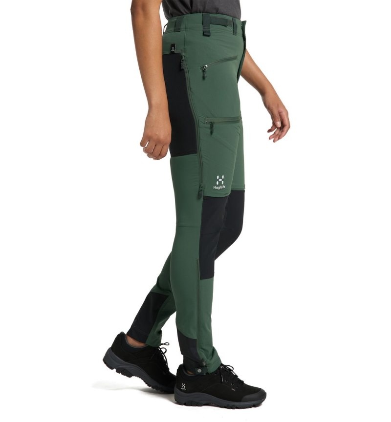 Women's Haglöfs Rugged Slim Pant Hiking Trousers Green / Black Canada | WR45-223