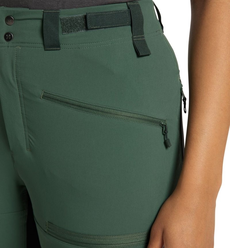 Women's Haglöfs Rugged Slim Pant Hiking Trousers Green / Black Canada | WR45-223