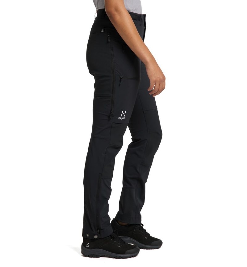 Women's Haglöfs Rugged Standard Pant Hiking Trousers Black Canada | PD60-245