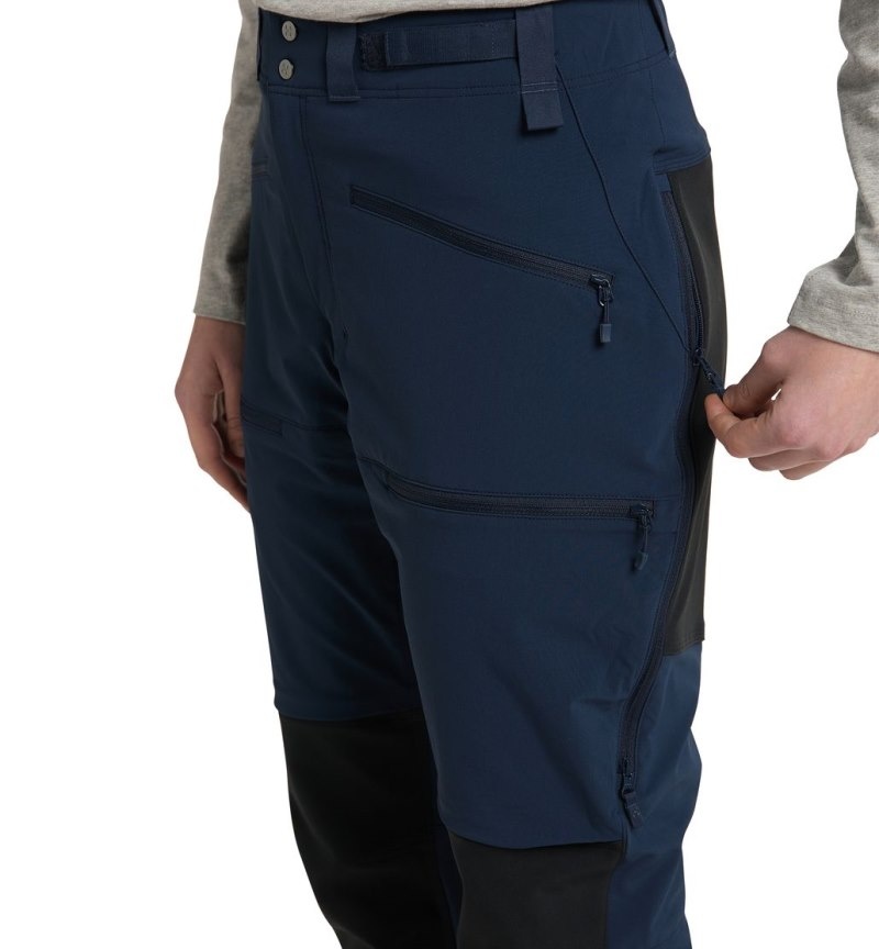 Women's Haglöfs Rugged Standard Pant Hiking Trousers Blue / Black Canada | CO02-595