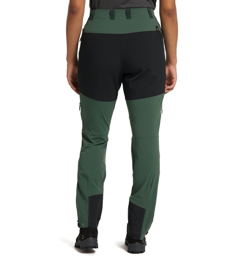 Women's Haglöfs Rugged Standard Pant Hiking Trousers Green / Black Canada | ZR02-871