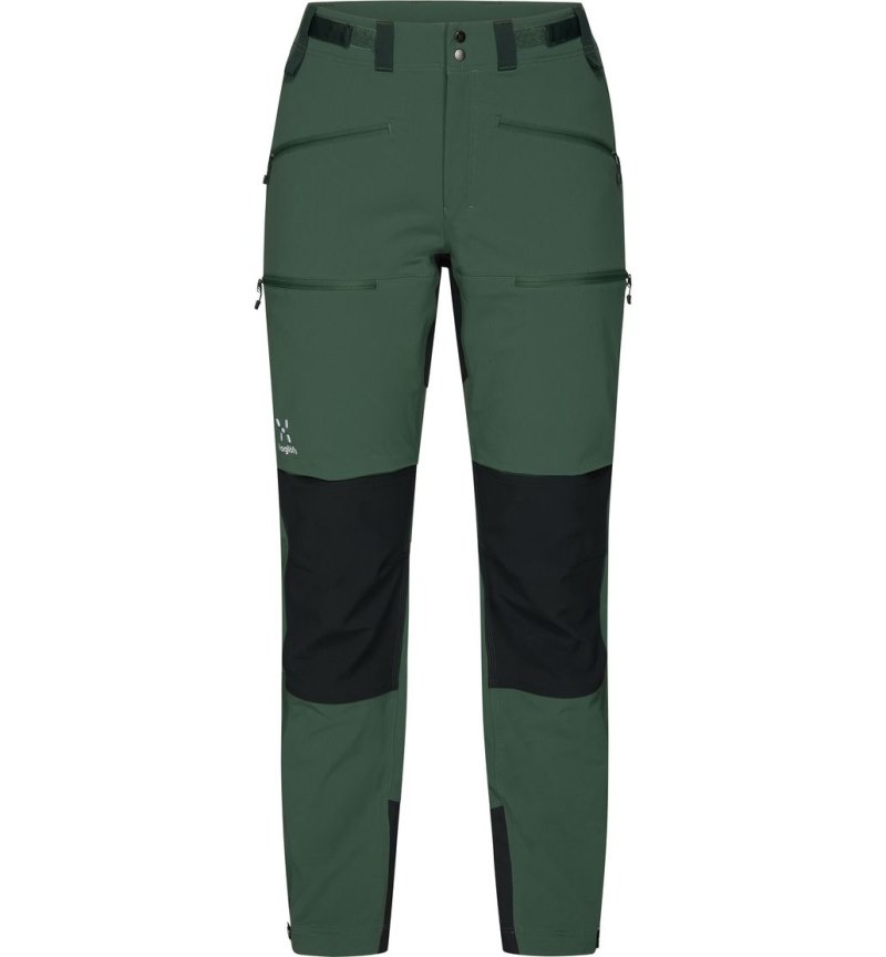 Women's Haglöfs Rugged Standard Pant Hiking Trousers Green / Black Canada | ZR02-871