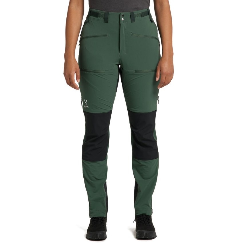 Women\'s Haglöfs Rugged Standard Pant Hiking Trousers Green / Black Canada | ZR02-871