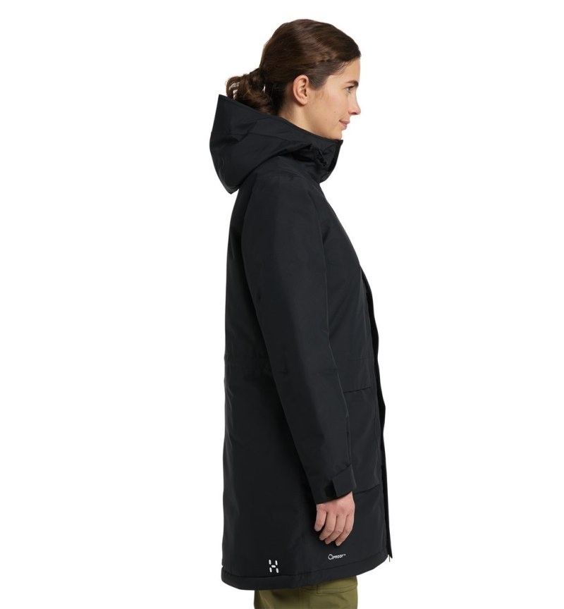 Women's Haglöfs Salix Proof Mimic Parka Insulated Jackets Black Canada | WT10-798