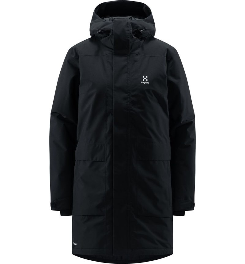 Women's Haglöfs Salix Proof Mimic Parka Insulated Jackets Black Canada | WT10-798