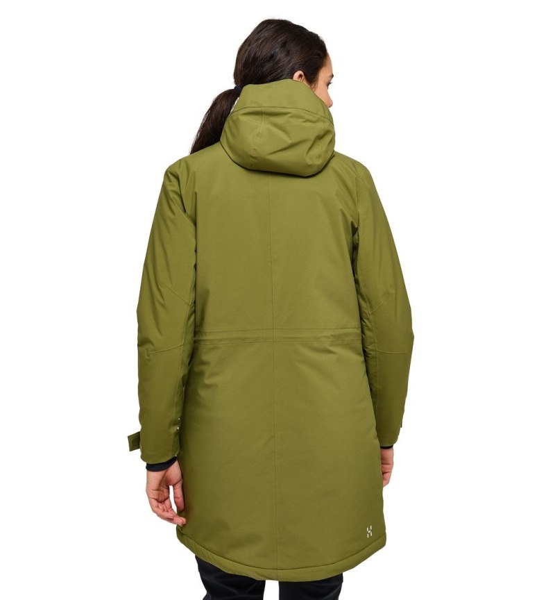 Women's Haglöfs Salix Proof Mimic Parka Insulated Jackets Olive Green Canada | CN83-263