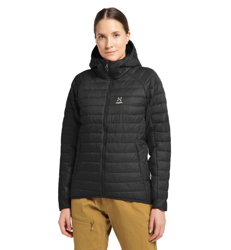 Women\'s Haglöfs Spire Mimic Hood Insulated Jackets Black Canada | JO96-241