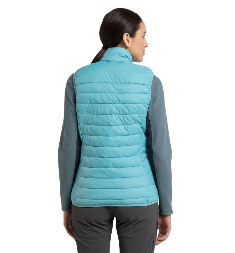 Women's Haglöfs Spire Mimic Vest Insulated Jackets Green Blue Canada | IT84-828